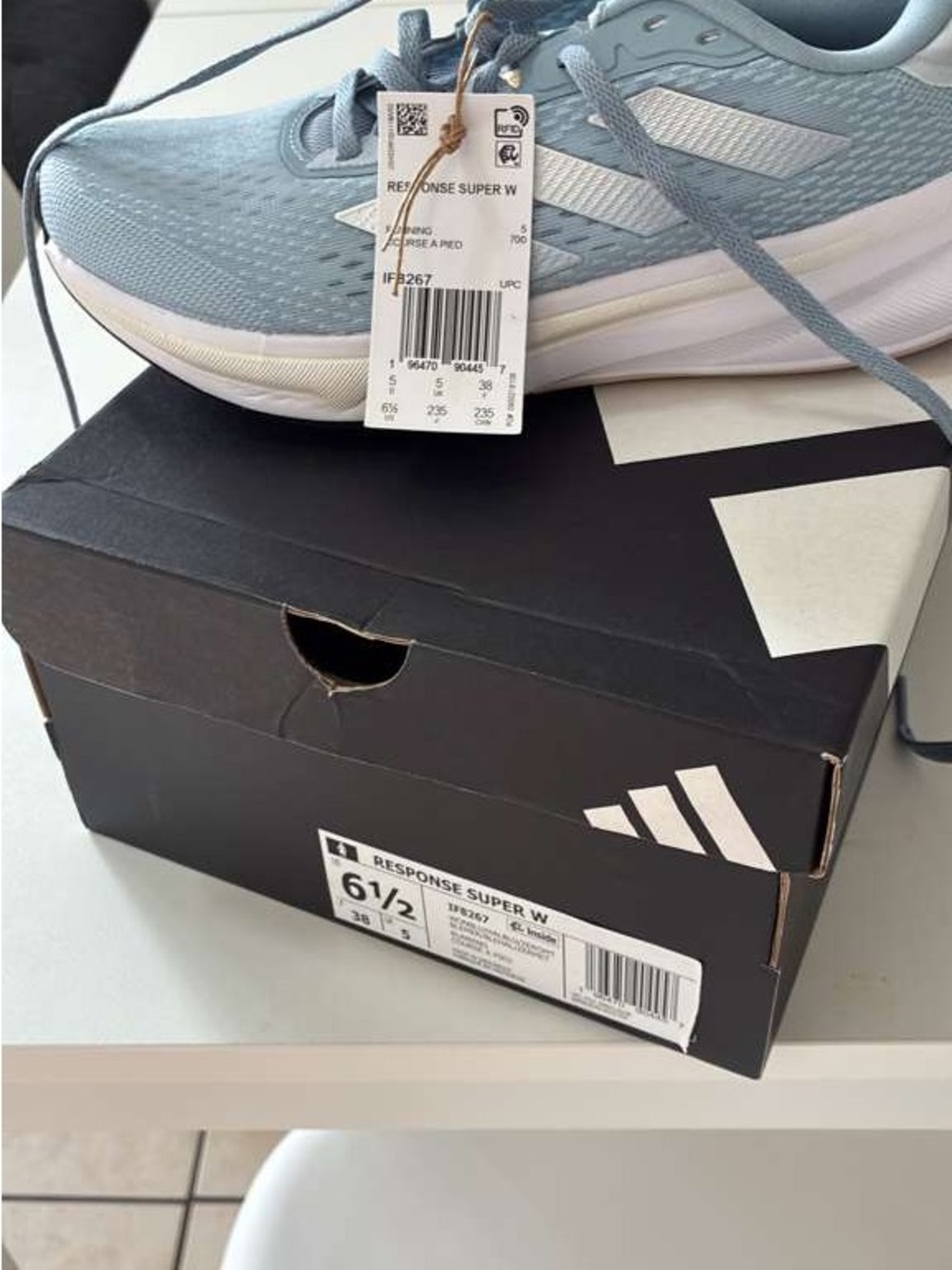adidas Light Blue and White Response Super W Running Shoe